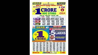 Nagaland lottery result today 8pm  -  30/04/2023 -  morning Nagaland State Lottery Result Pdf