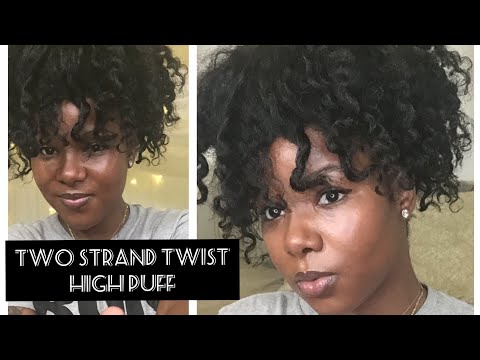 Two Strand Twist High Puff on Natural Hair