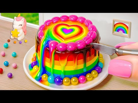 Vibrant Chocolate Rainbow Buttercream Cake 🧁 Miniature Cake Challenge 🍧 Cake In Wonderland