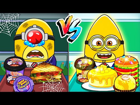ASMR 🍕🌭Mukbang RICH & POOR Food Minion Battle | Tastytoon