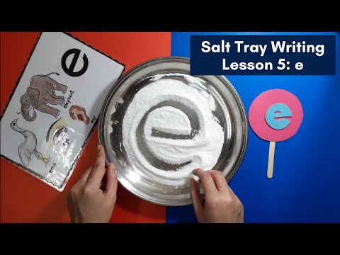 Salt Tray Writing | Lesson 5: Phonic e |  Montessori Homeschool Curriculum by Junior Scholars