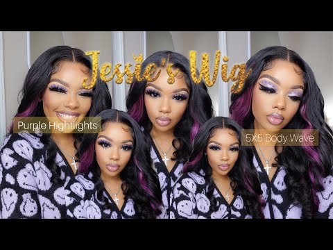😍I'm in Love 💜Purple Highlights Wig| Thick and Full Wig ft Jessie's Wig🔥 | THEBRITTANYSHANICE'