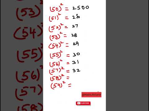 Square number 51 to 59 #squaring #mathstricks #tnpscsimplification #vedicmaths #shorts #yt