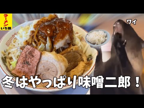 【二郎系】寒くなってきたので濃厚味噌二郎ラーメンとライスで昇天するという話【いち豚】#猫ミーム #猫マニ