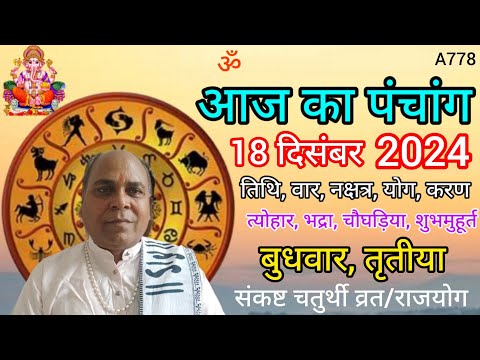 Aaj ka panchang 18 December 2024/तिथि, चौघड़िया/बुधवार पंचांग