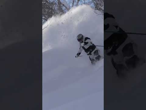 Powder skiing in slow-mo