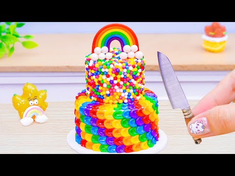 Amazing Buttercream Rainbow Sprinkles Cake Decorating 🌈Mini Yummy Chocolate Cake by Baking Yummy