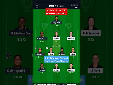 NZ-W vs SL-W T20 Dream11 Prediction| SL-W vs NZ-W Dream11 Prediction| Today Match Prediction Dream11