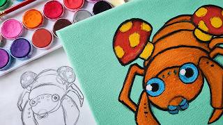 Painting Paras | Watercolor & Acrylic Process 🎨 Can I Learn to Paint by Only Painting Pokémon?