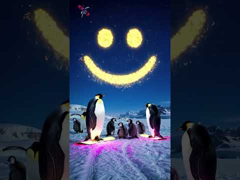 Penguin & Babies Chase a Shooting Star! 🌠🐧✨ #Shorts