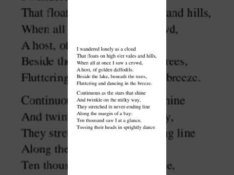 I wandered lonely as a cloud ❤️ #learning  #poetry #englishpoetry #poetryrecitation #poetryreading