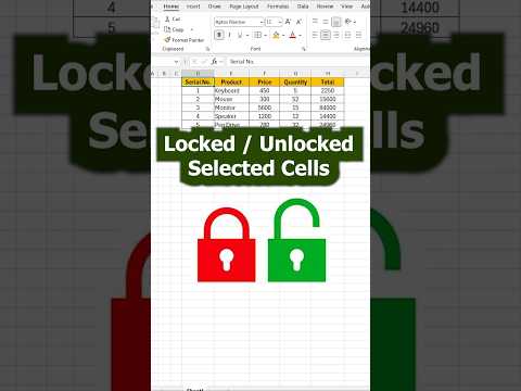 Lock Selected cell in excel🔓 🔐How to Lock/Unlock Selected Cells in Excel #exceltricks #excelhindi