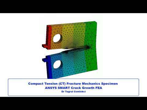 ANSYS SMART crack growth simulation on a compact tension (CT) specimen