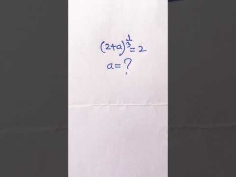 a=? #maths #shorts