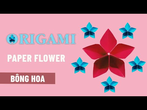 EASY DIY || How to Make Paper Roses/Cách Gấp Hoa Hồng 5 Cánh Bằng Giấy Đơn Giản