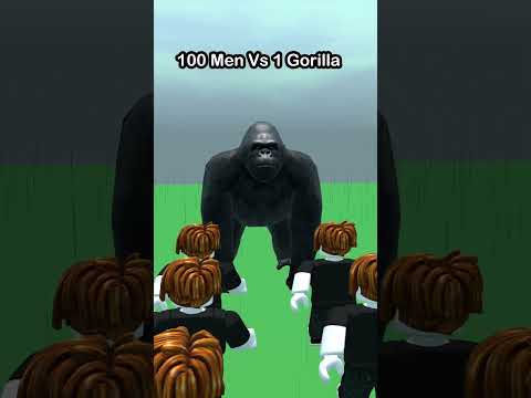 100 Men vs 1 Gorilla #roblox #robloxshorts #robloxmemes