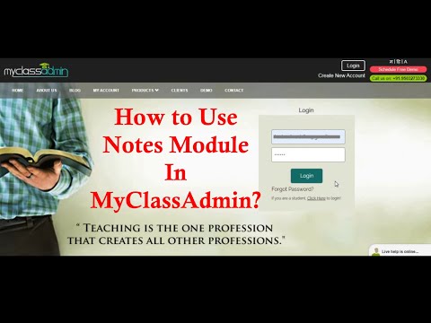How to Use Notes Module | MyClassAdmin