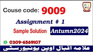 Aiou 9009 assignment 1 Autumn 2024 solutions   @picksPK