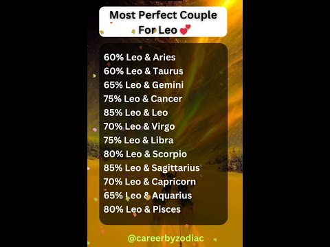 Most Perfect Couple For Leo♌ 💕#zodiac #leo #aries #aquarius #gemini #taurus #love #sagitarius #usa