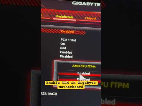 Enable TPM gigabyte windows 11 #tpm   #gigabyte #windows11 #shortsvideo #shorts #priyanshlegacy 🌈™️