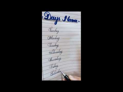 Days name and handwriting
