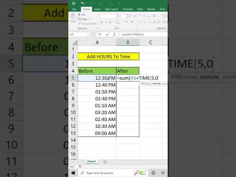 ✅ Do you know how to add Hours to Time??..#saveitforlater #excelformulasandfunctions #exceltips