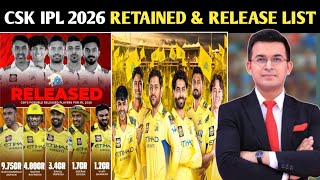 CSK IPL 2026 Retained & Released Players List | Dhoni Retires? Ruturaj Leads New Era 