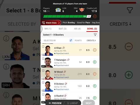 LNK VS SRH Gl ipl Match no 10 Prediction Dream 11 Predation H2H
