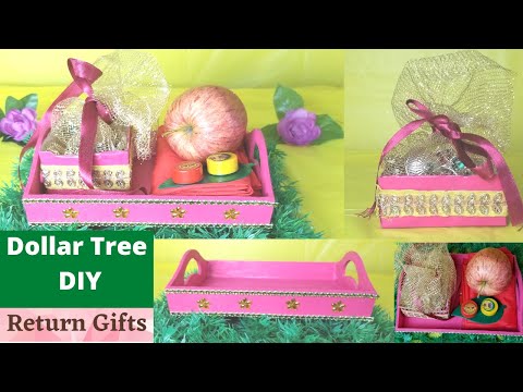 Return Gift | Traditional Indian return gift |Thamboolam tray ideas |Dollar Tree DIY