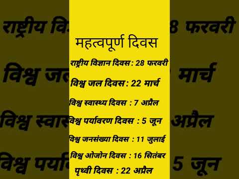 राष्ट्रीय और अंतर्राष्ट्रीय दिवस
