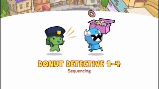 Puzzles Level 1-4 | CodeSpark Academy learn Sequencing in Donut Detective | Gameplay Tutorials