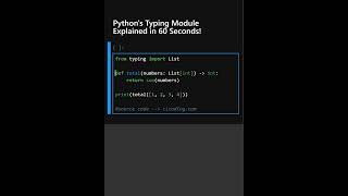 Python's Typing Module Explained in 60 Seconds!