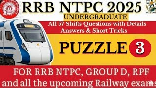 PUZZLE BASIC to ADVANCE LEVEL// PUZZLE PYQ// BOX PUZZLE // RRB NTPC REASONING PYQ #rrbntpc #rrbpo