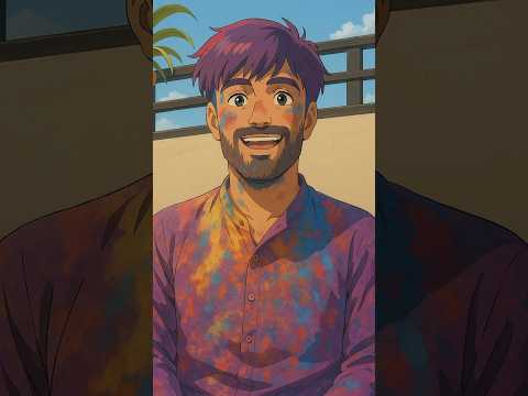 I asked ChatGPT to turn my Holi photos into #ghibli art