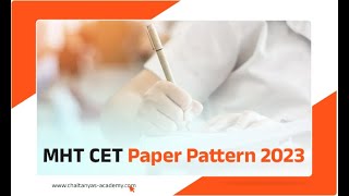 MHT CET Paper Pattern 2023