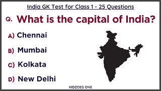 India GK Test for Class 1 | 25 Easy General Knowledge Questions | Republic Day & Independence Day