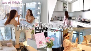 6AM slow morning routine | Living alone in NYC vlog 𝜗𝜚˚⋆｡