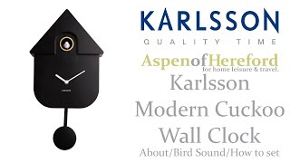 Karlsson Modern Cuckoo Wall Clock, Bird Sound & How To Set