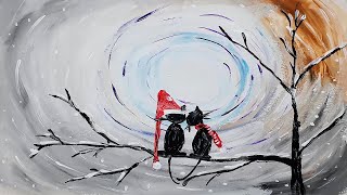 Acrilic Painting  🎨 ROMANTIC MOOD 🎨| How to Draw | Magic Paintings | Relaxing Music
