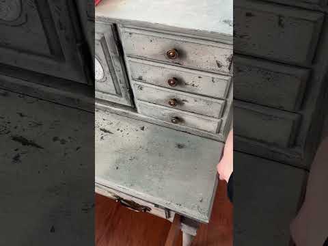 Thrifted writing desk makeover. Full tutorial coming soon