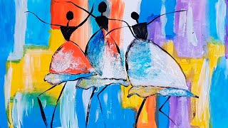 Acrilic Painting  🎨 BALLET 🎨| How to Draw | Magic Paintings | Relaxing Music