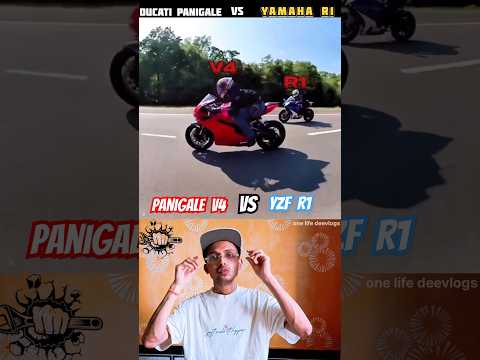 Ducati panigale V4 vs yamaha YZF R1| drag race| motos