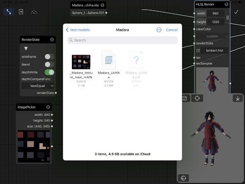 Import Project, Javascript, 3D Model and Texture from Document Browser in CGProto