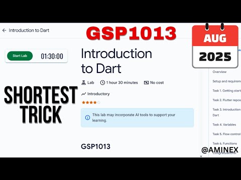 [NEW 2025] Introduction to Dart || #GSP1013 || #qwiklabs #arcade