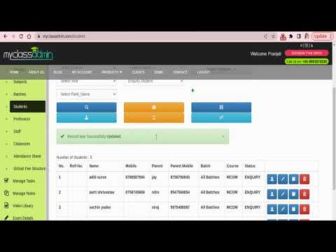 Enquiry, Information & Admission Management of Students by Using Student Management System