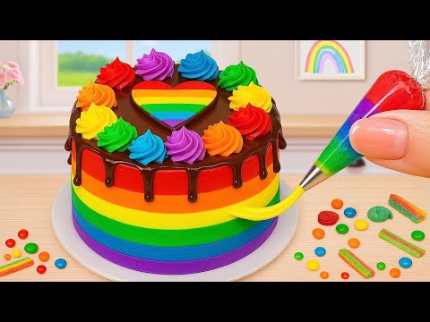 Best RAINBOW Food Wins $1,000!🔥🌈Stunning Mini Rainbow Cake Recipe With Chocolate