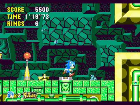 Sonic CD - Tidal Tempest Zone Kega Fusion Gameplay 3 (JP)