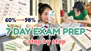 how to study for exam in 7 DAYS ~ EXAM PREP ROUTINE 