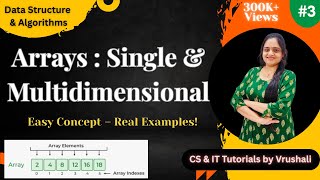 DSA 3 : Arrays: Single & Multidimensional Array with Examples #datastructures