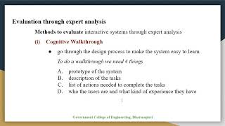 Evaluation through expert analysis